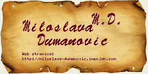 Miloslava Dumanović vizit kartica